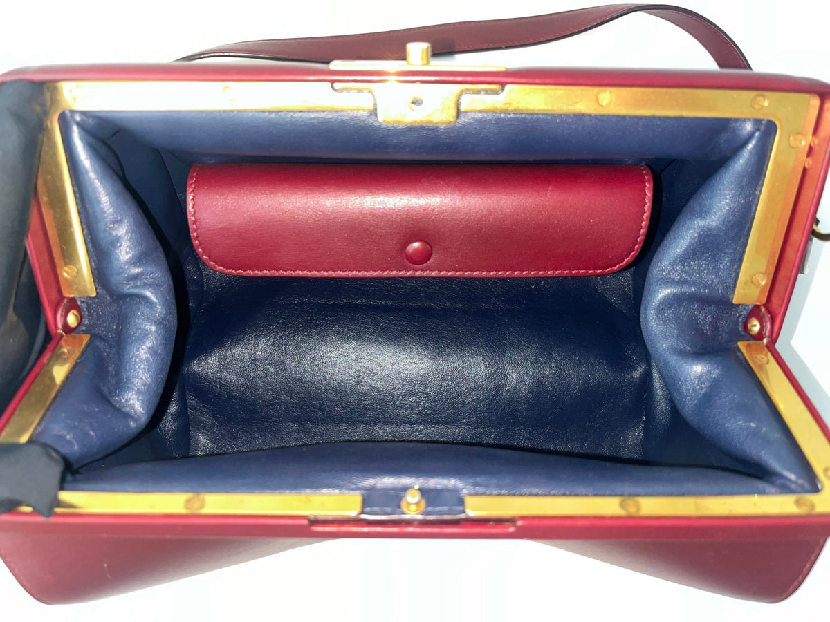Celine Doctor Bag Bordeaux Box Calfskin Gold-Tone Hardware view14