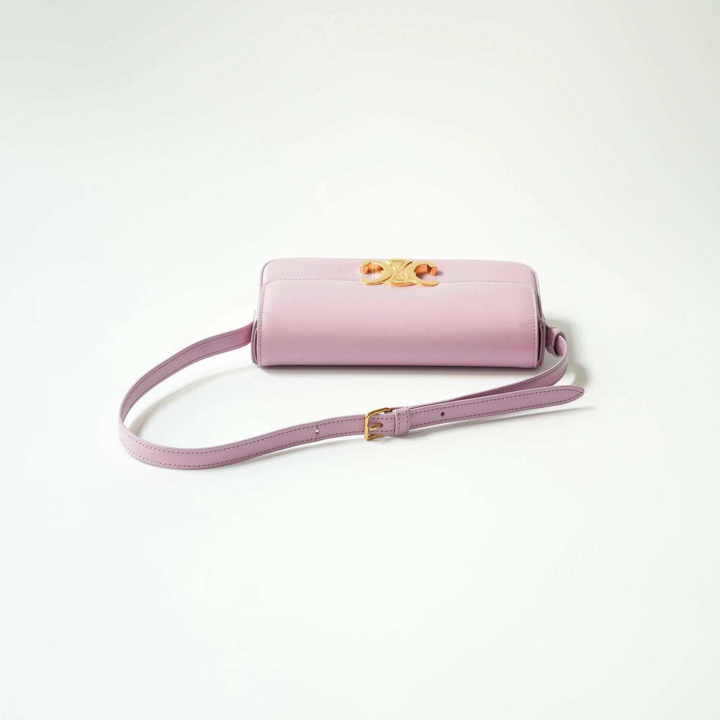 Celine Purple Shiny Calfskin Classique Triomphe Shoulder Bag