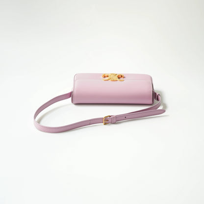 Celine Purple Shiny Calfskin Classique Triomphe Shoulder Bag