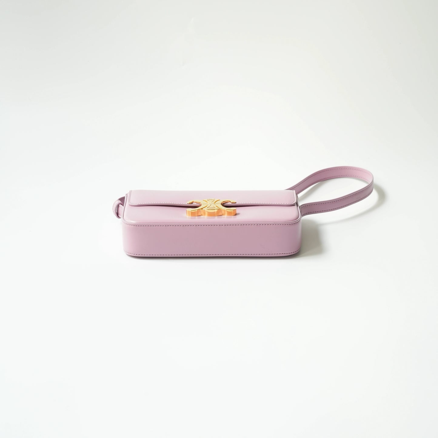 Celine Purple Shiny Calfskin Classique Triomphe Shoulder Bag