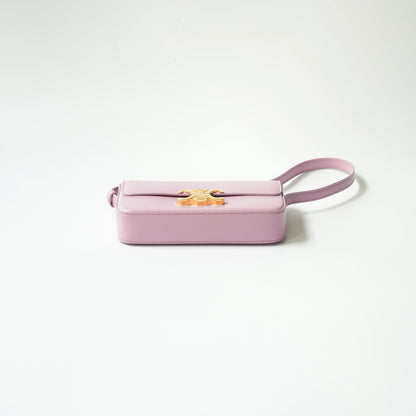 Celine Purple Shiny Calfskin Classique Triomphe Shoulder Bag