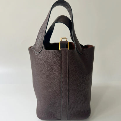 Hermès Picotin Lock 18 Bag Ebene Clemence Leather GHW