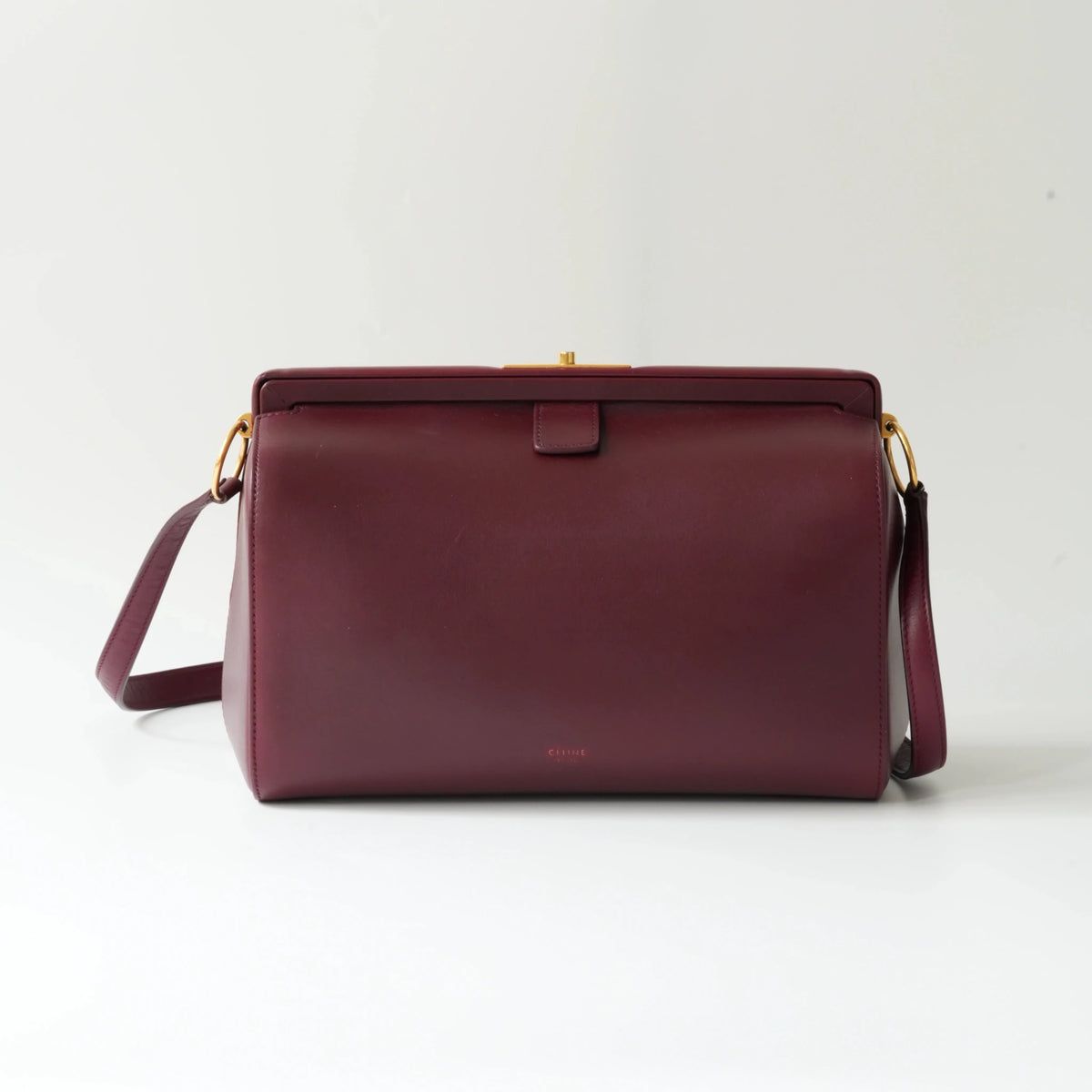 Celine Doctor Bag Bordeaux Box Calfskin Gold-Tone Hardware view1