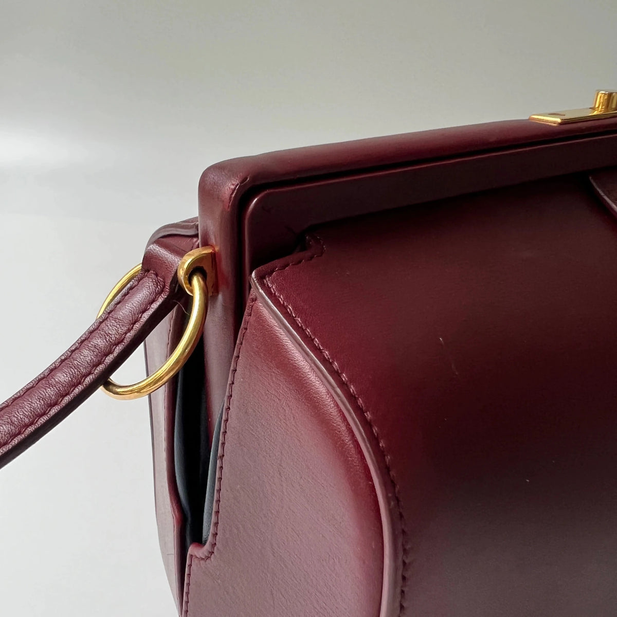 Celine Doctor Bag Bordeaux Box Calfskin Gold-Tone Hardware view12