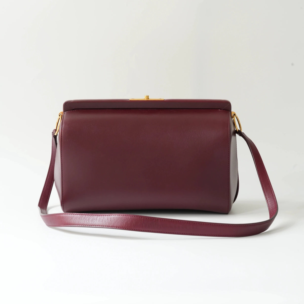 Celine Doctor Bag Bordeaux Box Calfskin Gold-Tone Hardware view2
