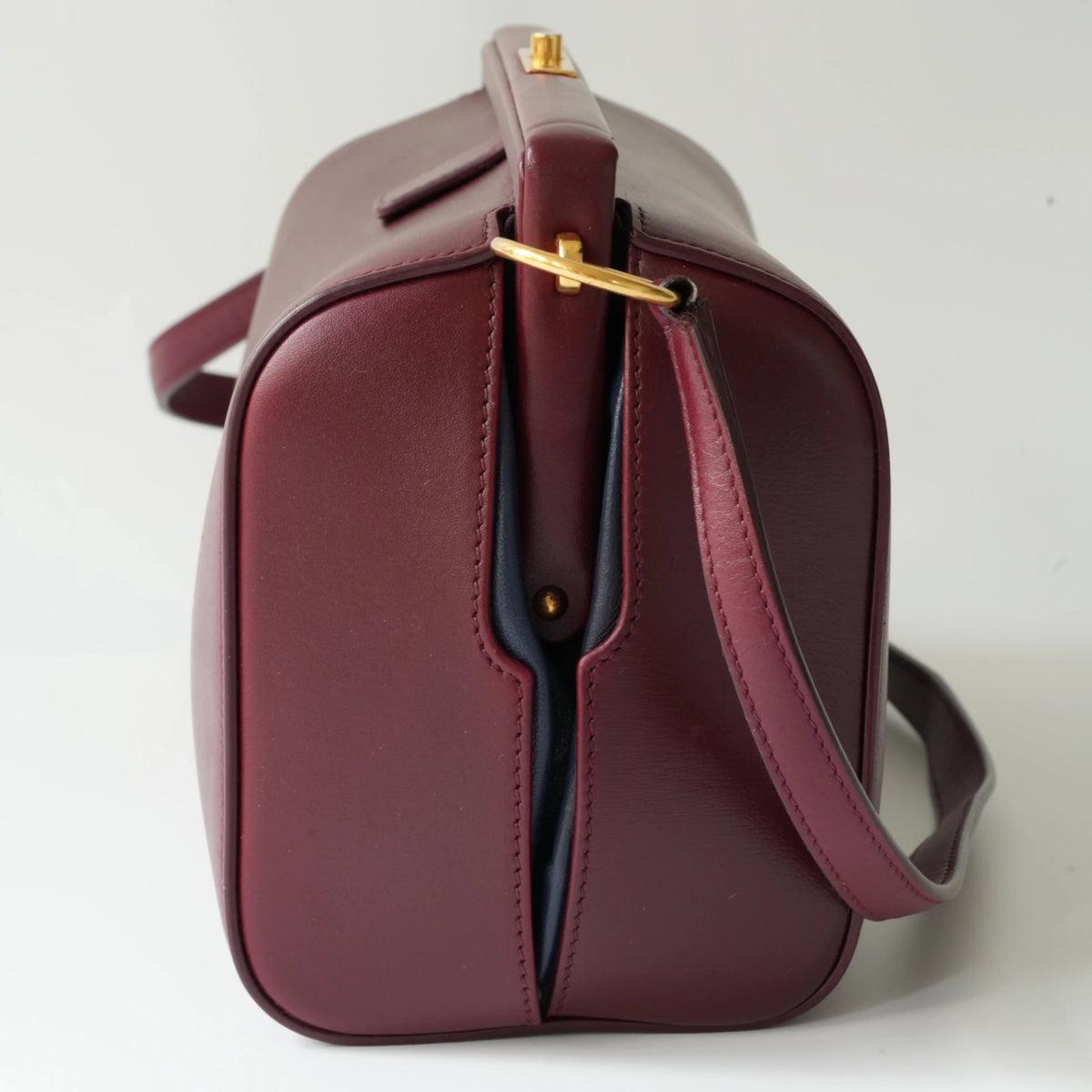 Celine Doctor Bag Bordeaux Box Calfskin Gold-Tone Hardware view4