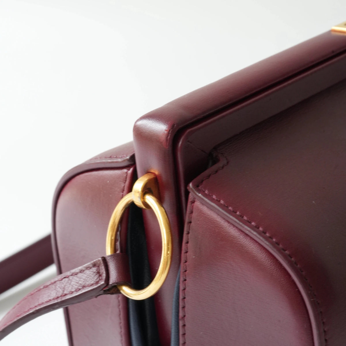 Celine Doctor Bag Bordeaux Box Calfskin Gold-Tone Hardware view7