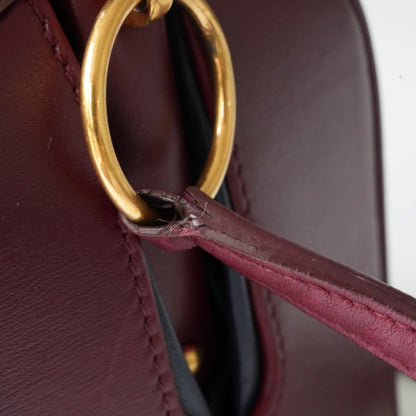 Celine Doctor Bag Bordeaux Box Calfskin Gold-Tone Hardware view8