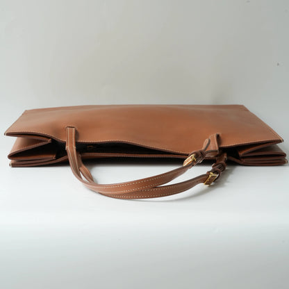 Celine Fall 2013 Phoebe Philo Triple Shopper Tote Tan Vegetal Calfskin Gold-Tone Hardware