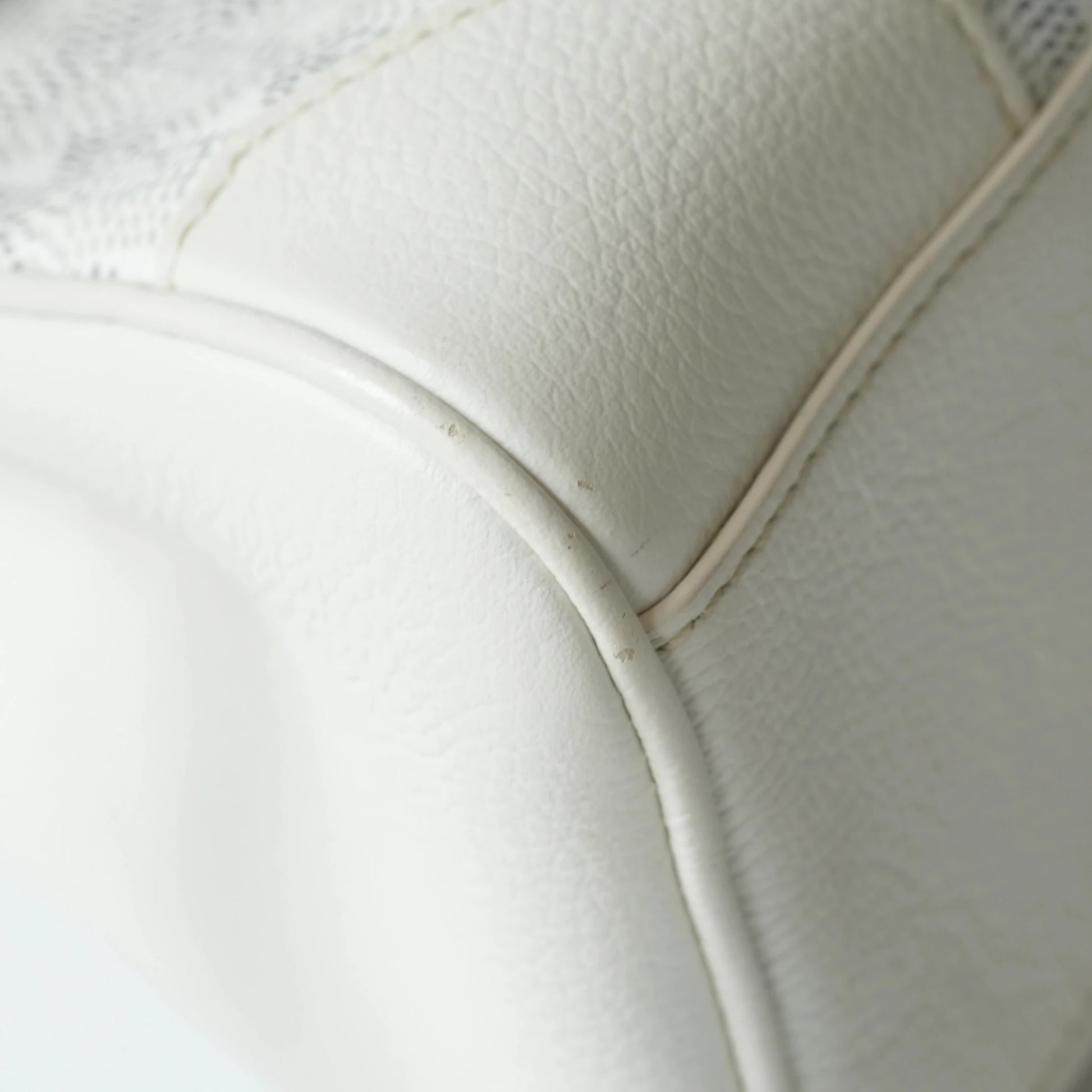 Detail view of beech wood handle and Goyardine chevron monogram pattern