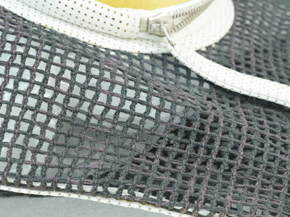 Chanel Tennis Shopper Tote Black Mesh White Trim Details- CLAUZZET.LUX