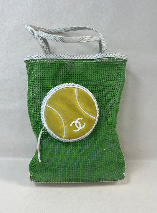 Chanel Green Mesh Tennis Tote Bag