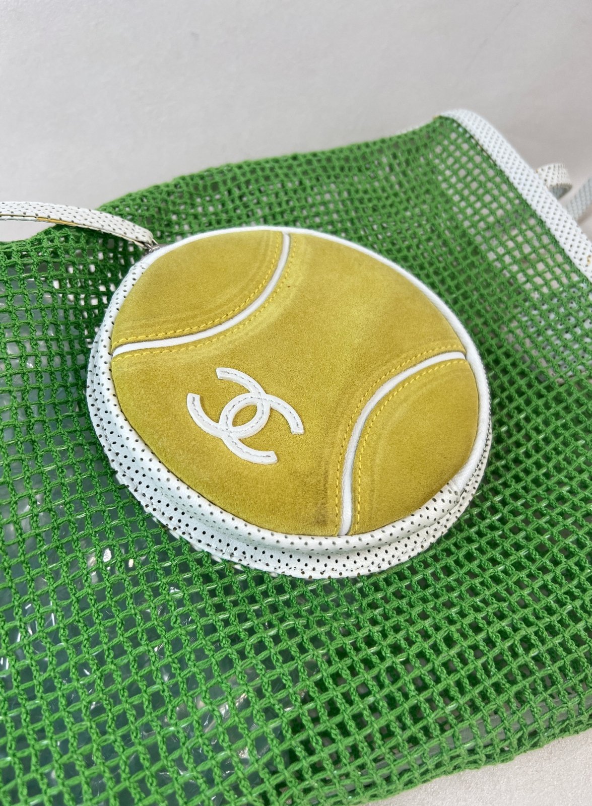 Chanel Green Mesh Tennis Tote Bag