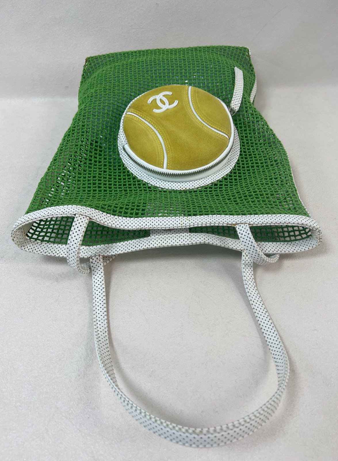 Chanel Green Mesh Tennis Tote Bag