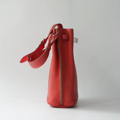 Hermès So Kelly 26 Shoulder Bag Red Togo Calfskin Silver Hardware