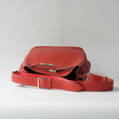 Hermès So Kelly 26 Shoulder Bag Red Togo Calfskin Silver Hardware